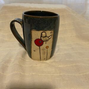 Artistic Blue and Red Ceramic Mug